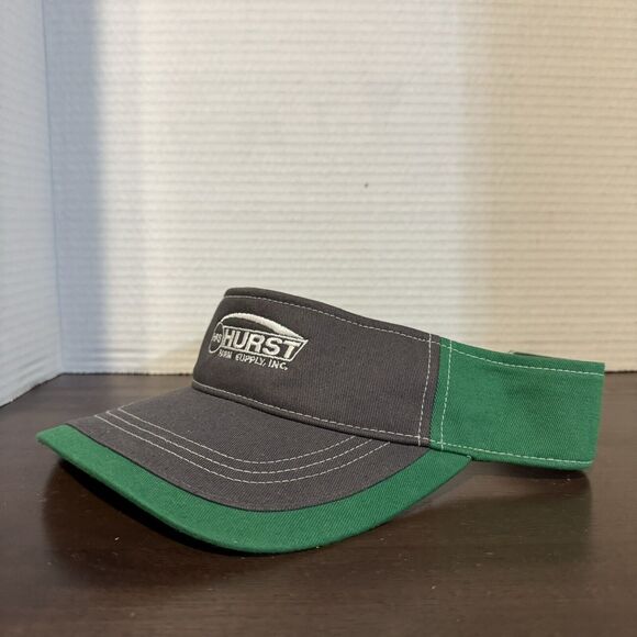 Hurst Farm Supply Golf Visor Adjustable Hook & Loop Strap Hat Gray Green Farm - Picture 8 of 11